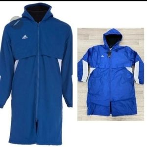 NWT Adidas Blue Unisex Fleece Lined Parka